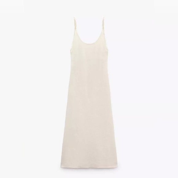 Zara dress twist linen blend long  2918 215 - Picture 4 of 13